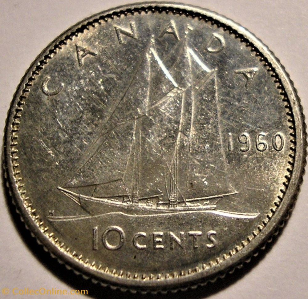 Elizabeth II - 10 Cents 1960 monnaie monde canadum elizabeth ii 10 cents 1960