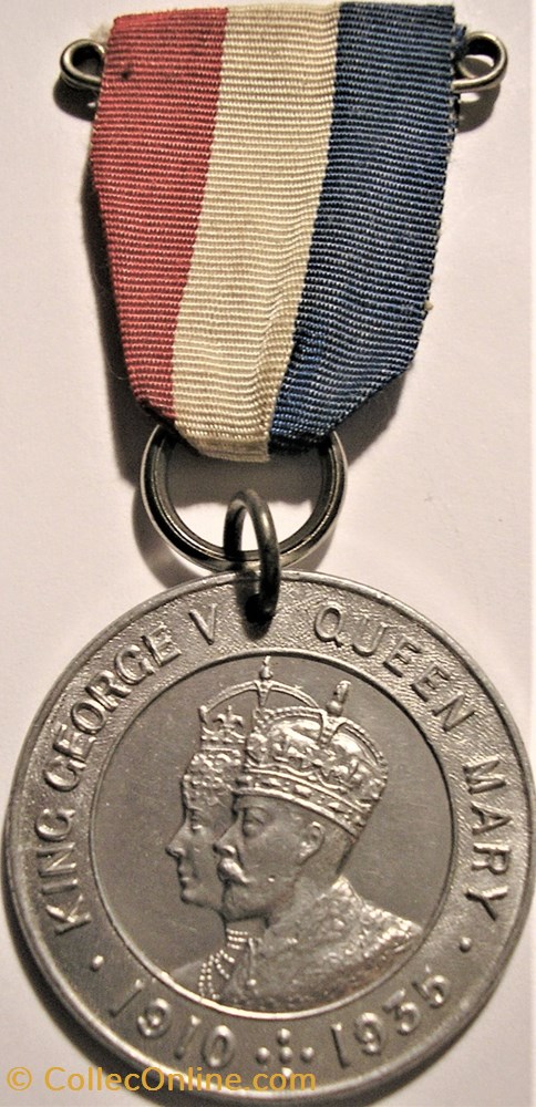 George V & Mary - 1935 Silver Jubilee Medal, Ship - UK 4 medaille royaume uni george v mary 1935 silver jubilee medal ship uk
