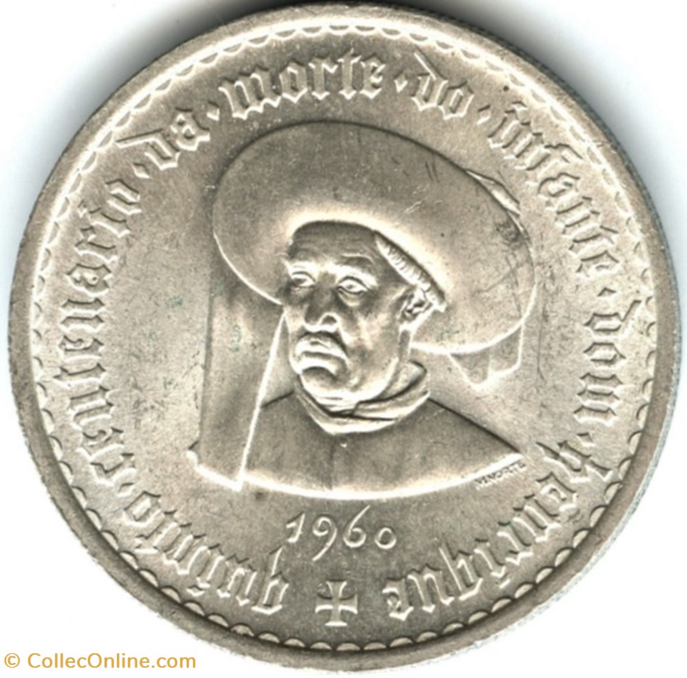 monnaies monde portugal 20 escudos 1960 infante d henrique