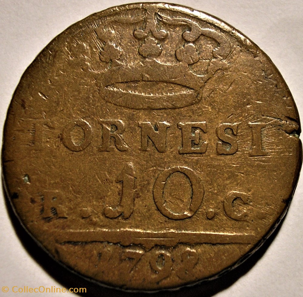 1798 Royaume de Naples, 10 Tornesi - Ferdinand III de Bourbon-Siciles monnaies monde italie 1798 royaume de naples 10 tornesi ferdinand iii de bourbon siciles