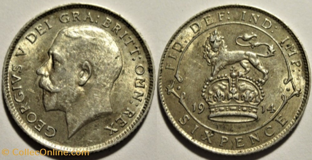 George V - 6 Pence 1914 - Great Britain (ex.2) monnaies monde royaume uni george v 6 pence 1914 great britain ex 2