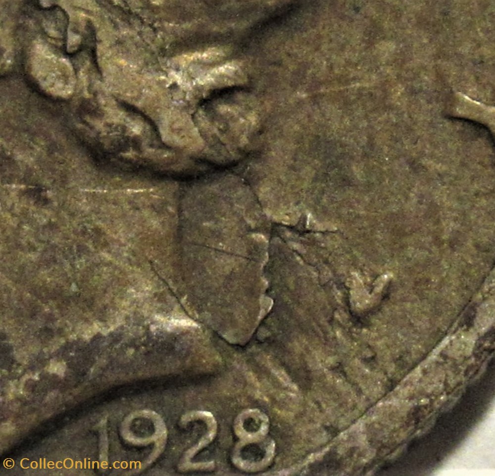 1928 Dime - Error 3 monnaies monde etats unis 1928 dime error