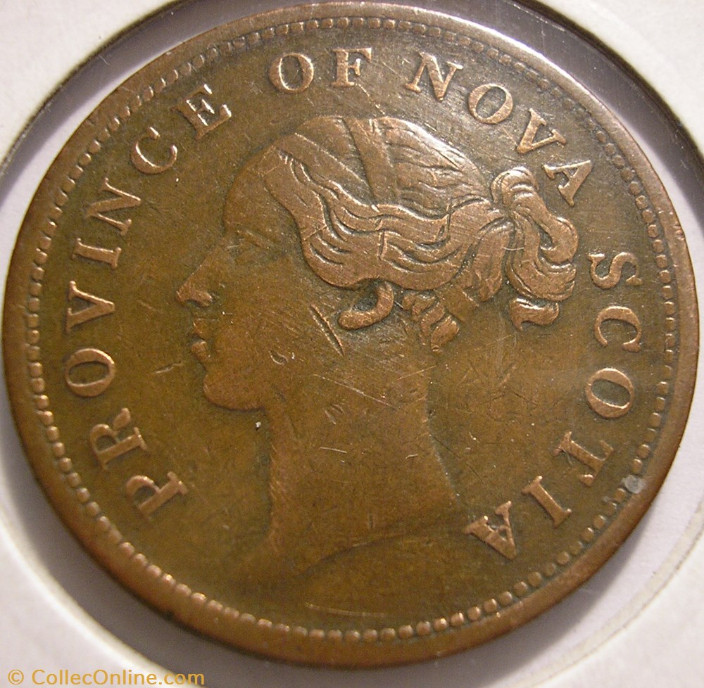 Victoria - One Penny 1843 - Nova Scotia monnaie monde canadum victoria one penny 1843 nova scotia