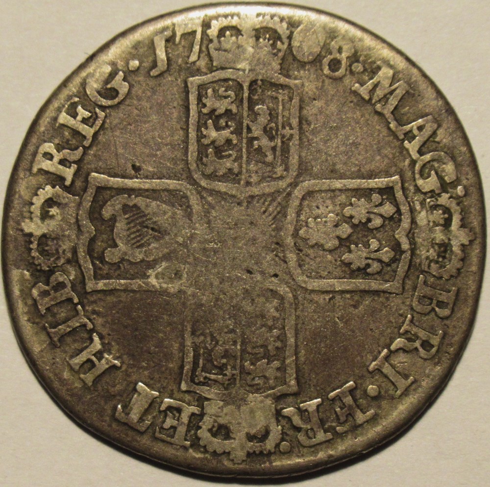 monnaies europe medievale royaume angleterre anne 1 shilling 1708 kingdom of great britain and ireland