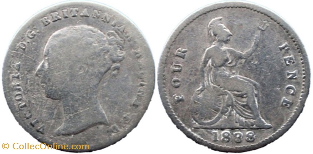 Victoria - 4 Pence 1838 - Kingdom of Great Britain monnaies monde royaume uni victoria 4 pence 1838 kingdom of great britain