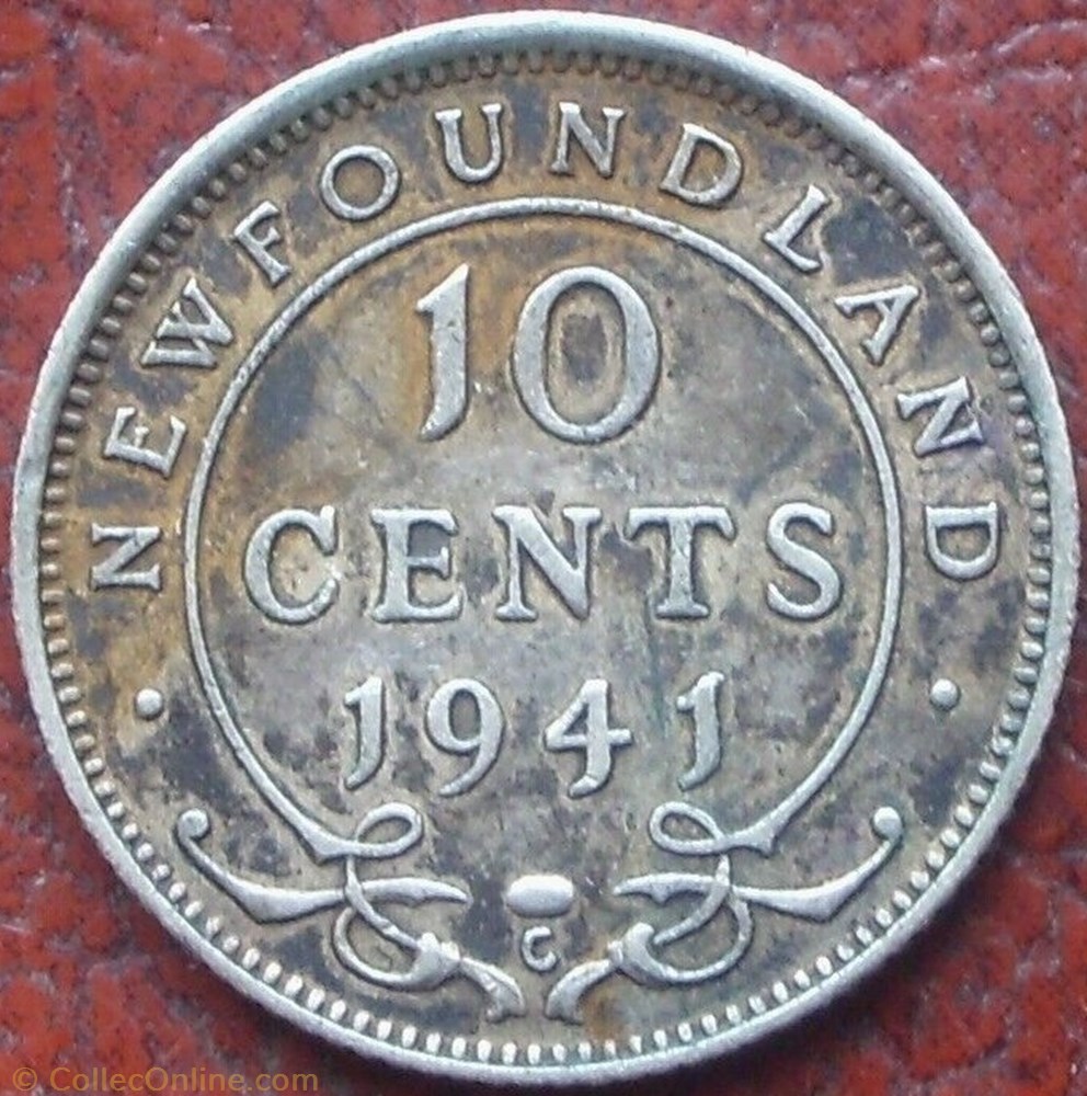 George VI - 10 Cents 1941C Newfoundland monnaie monde canadum george vi 10 cents 1941c newfoundland