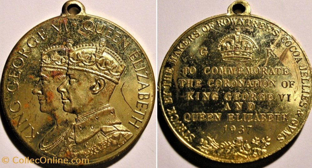 George VI & Elizabeth - Coronation Gilt Medallion 1937 - UK medaille royaume uni george vi elizabeth coronation gilt medallion 1937 uk