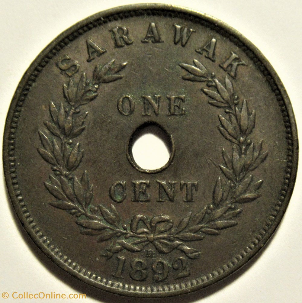 monnaies monde malaisie charles brooke one cent 1892 h