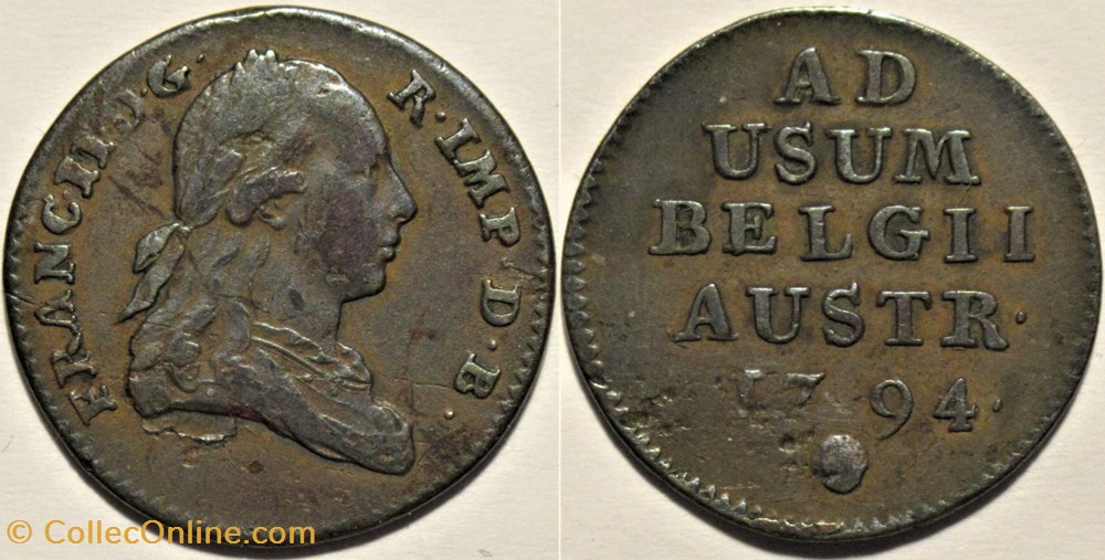 Franz II - 1 Liard 1794 Brussels, Brabant, Austrian Netherlands monnaies monde autriche franz ii 1 liard 1794 brussels brabant austrian netherlands