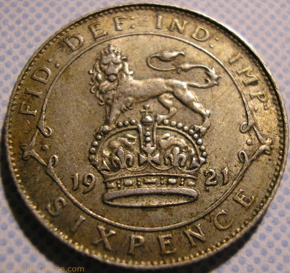 George V - 6 Pence 1921 - Great Britain 4 monnaie monde royaume uni george v 6 pence 1921 great britain