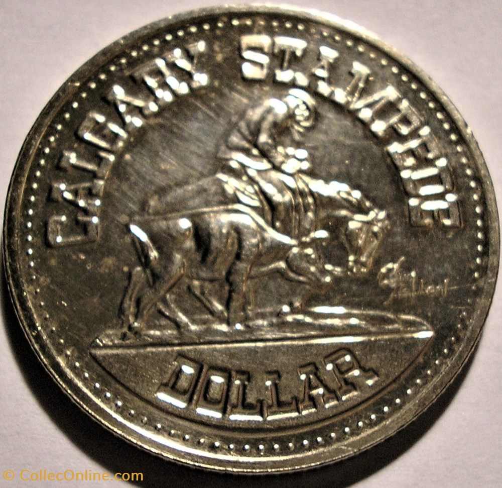 Calgary, Alberta - One Stampede Dollar 1975 - Fort Calgary 1875 2 monnaies paranumismatique jetons poids calgary alberta one stampede dollar 1975 fort calgary 1875