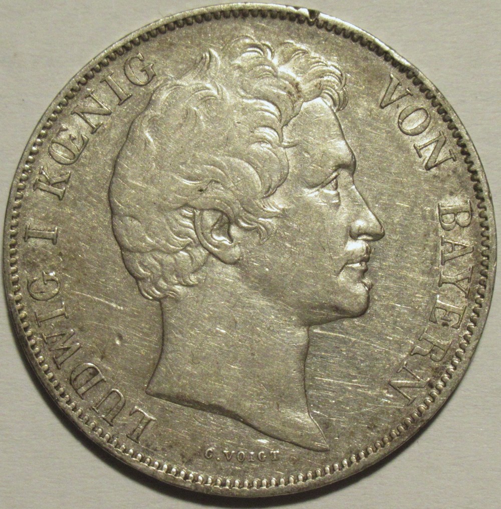 monnaies europe medievale saint empire romain germanique ludwig i 1 gulden 1844 kingdom of bavaria
