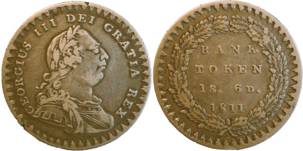 George III - 1 Shilling 6 Pence 1811 - Bank of England monnaies monde royaume uni george iii 1 shilling 6 pence 1811 bank of england