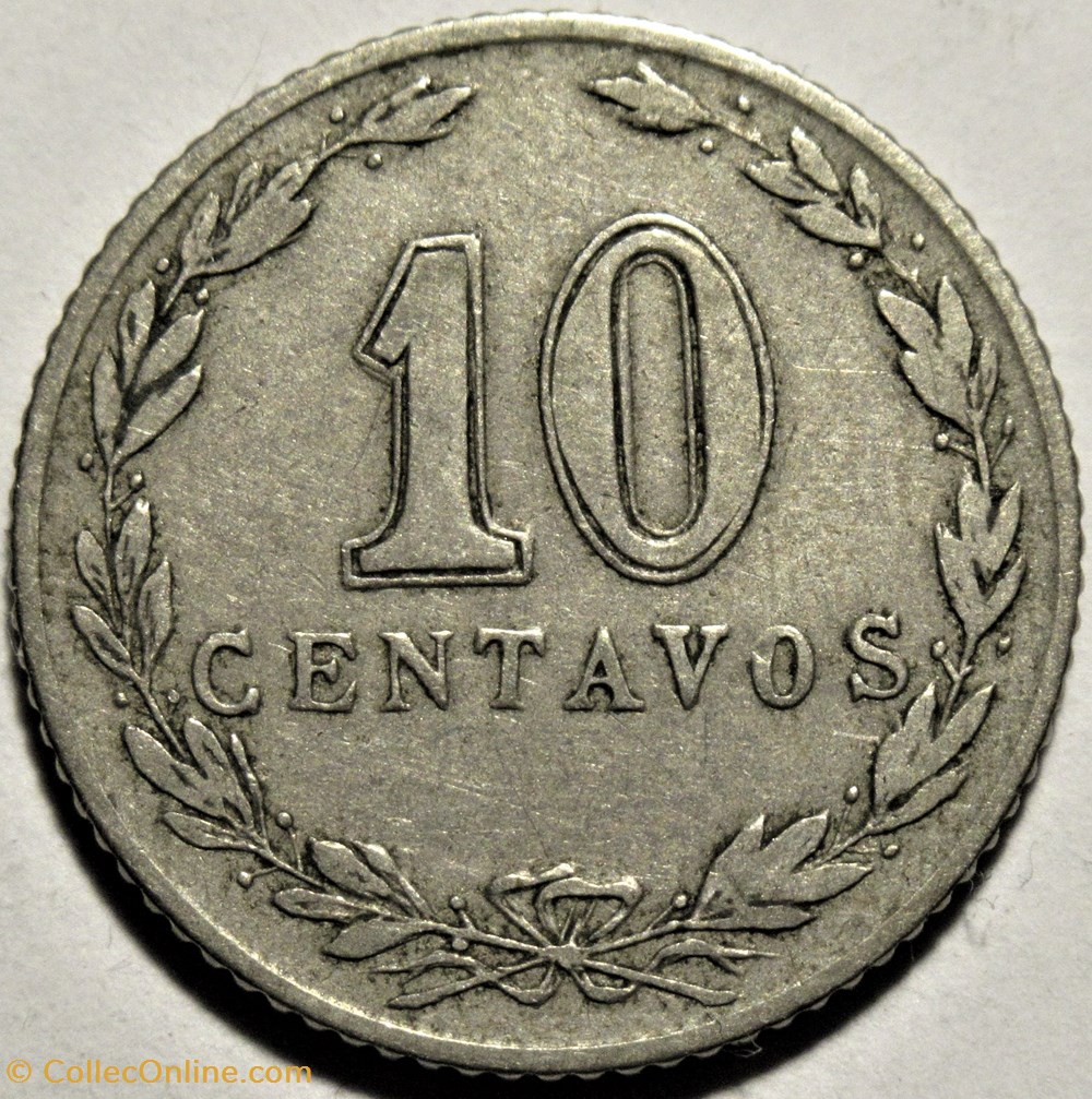 Argentina - 10 Centavos 1897 3 monnaies monde argentine argentina 10 centavos 1897