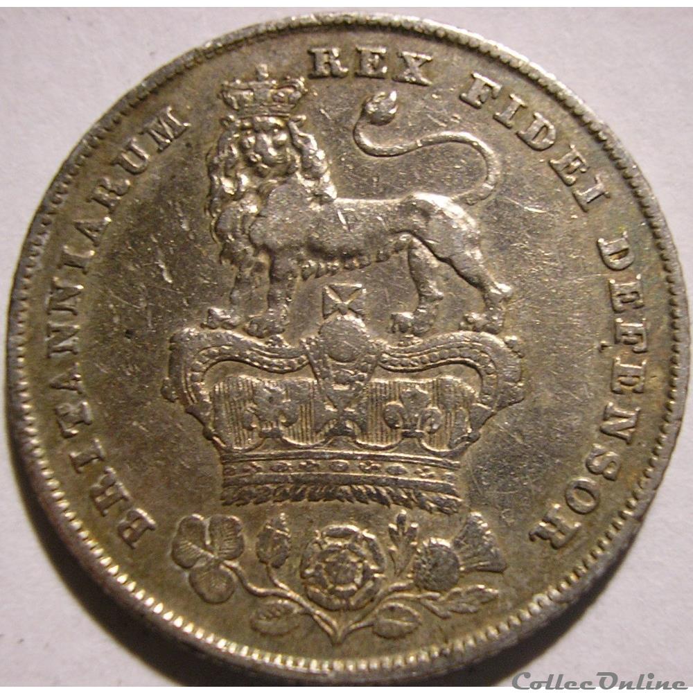 George IV - 1 Shilling 1825/3 - Great Britain 2 monnaies monde royaume uni george iv 1 shilling 1825 3 great britain