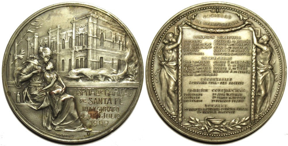 medailles argentine argentina medal 1909 inauguration of the santa fe charity hospital