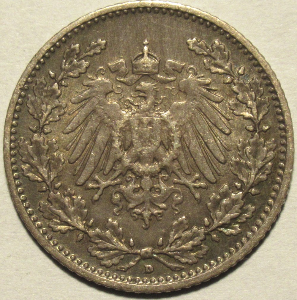 Wilhelm II - 1/2 Mark 1908 München - German Empire monnaies monde allemagne wilhelm ii 1 2 mark 1908 munchen german empire
