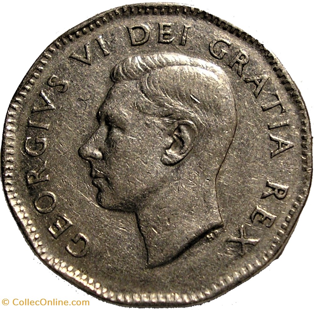 George VI - Five Cents 1948 monnaie monde canadum george vi five cents 1948