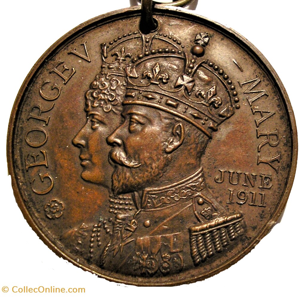 George V & Mary - 1911 Coronation Token, The Empire Rejoices - UK 2 medaille royaume uni george v mary 1911 coronation token the empire rejoices uk