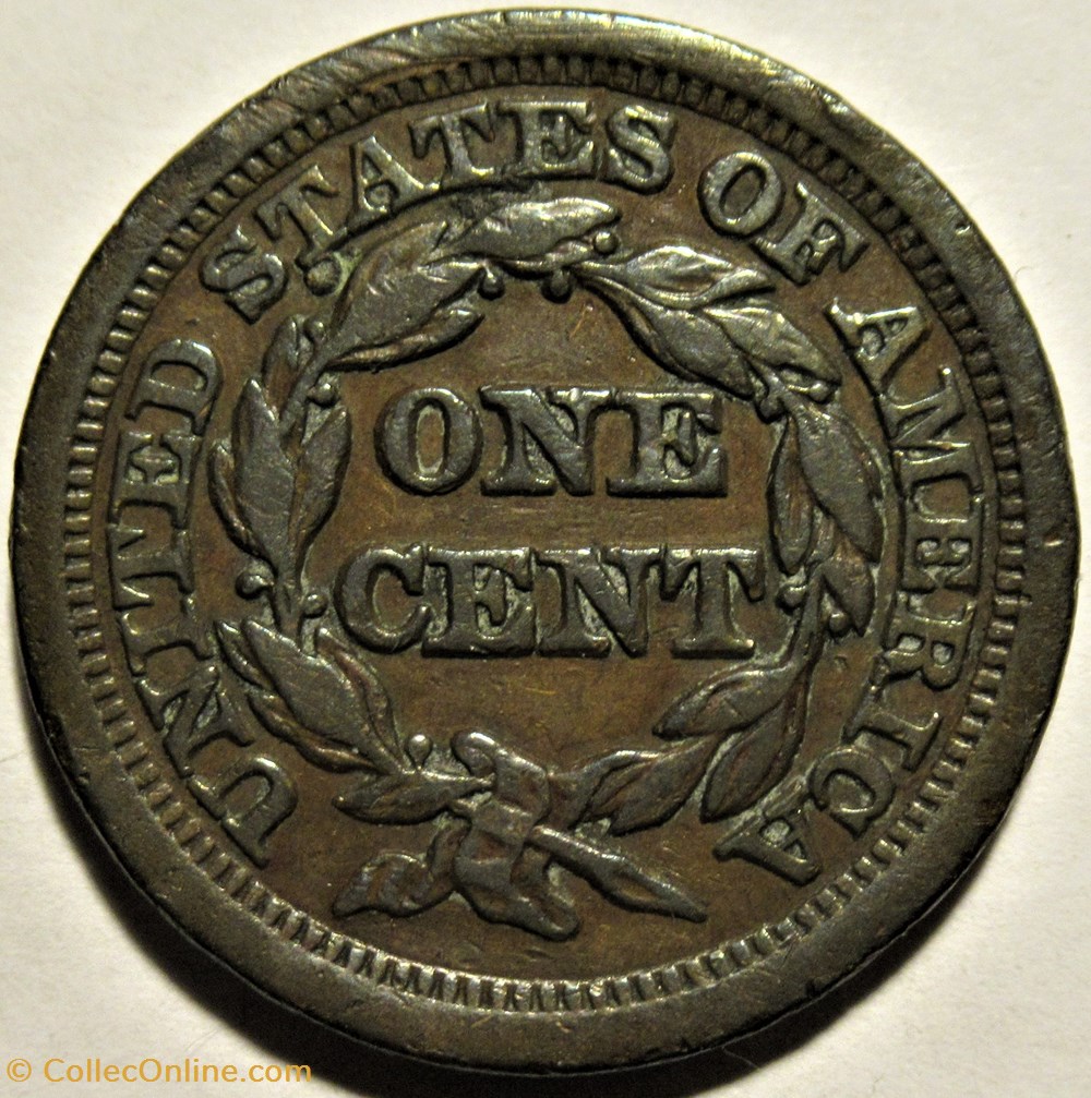 monnaies monde etats unis 1849 one cent ex 2