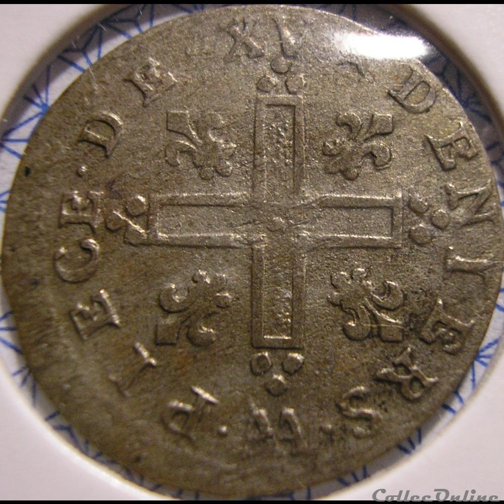 Louis XIV - 15 Deniers 1713 AA - dits "Mousquetaire" monnaie france colony louis xiv 15 deniers 1713 aa dits mousquetaire