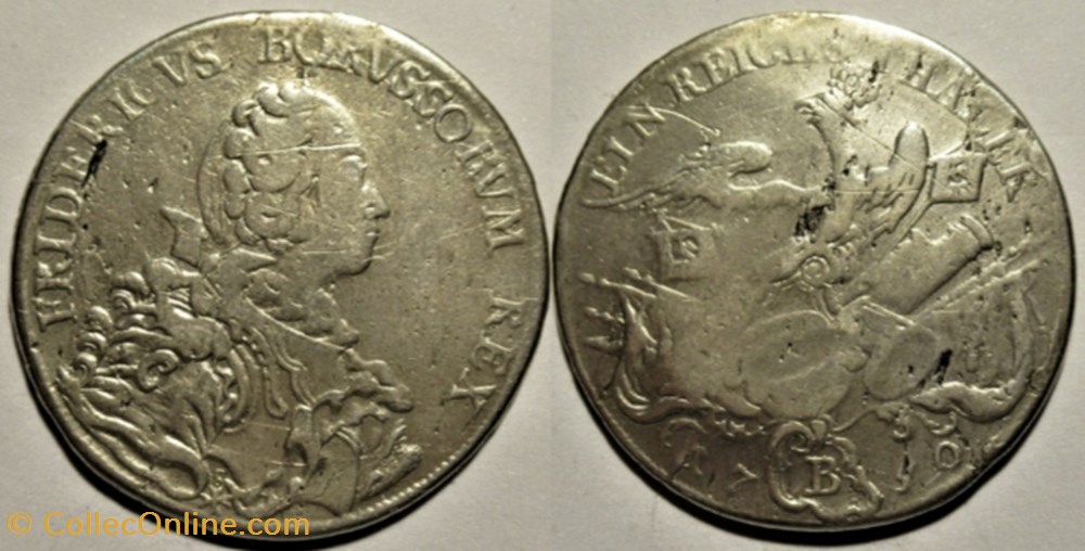 Friedrich II the Great - Reichsthaler 1750 Breslau, Kingdom of Prussia monnaies europe medievale saint empire romain germanique friedrich ii the great reichsthaler 1750 breslau kingdom of prussia
