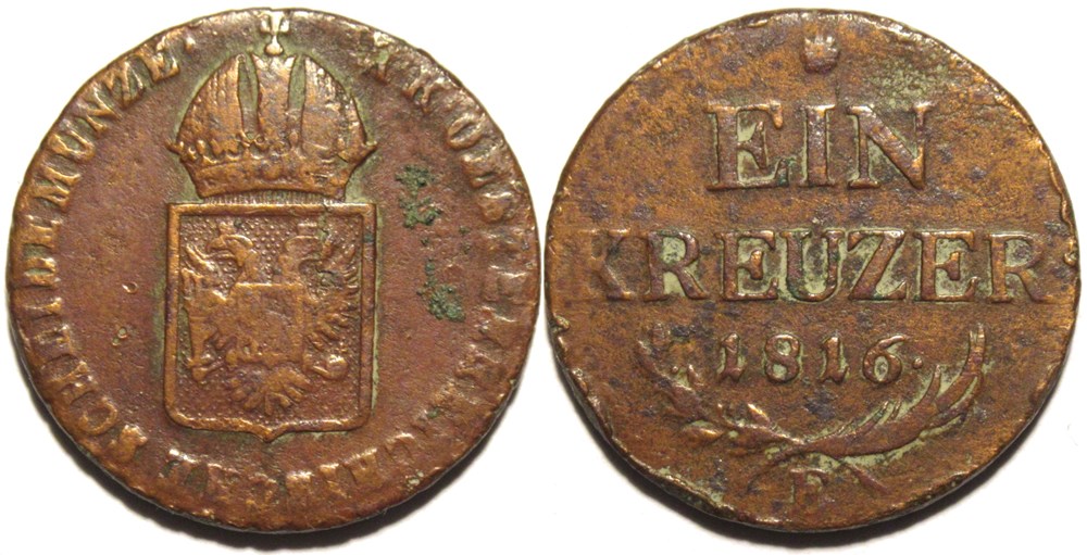 Franz I - 1 Kreuzer 1816 Karlsburg, Austrian Empire monnaies monde autriche franz i 1 kreuzer 1816 karlsburg austrian empire