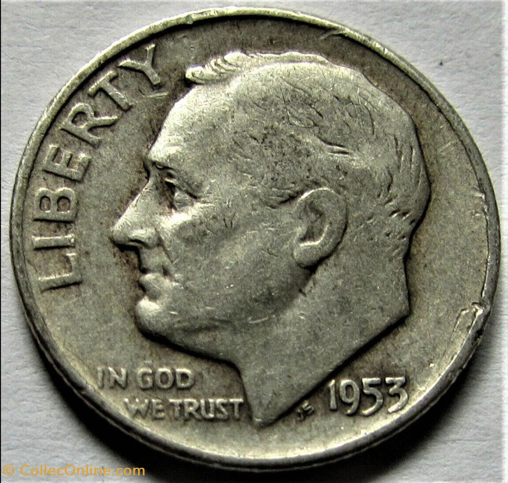 1953 Denver Dime monnaies monde etats unis 1953 denver dime