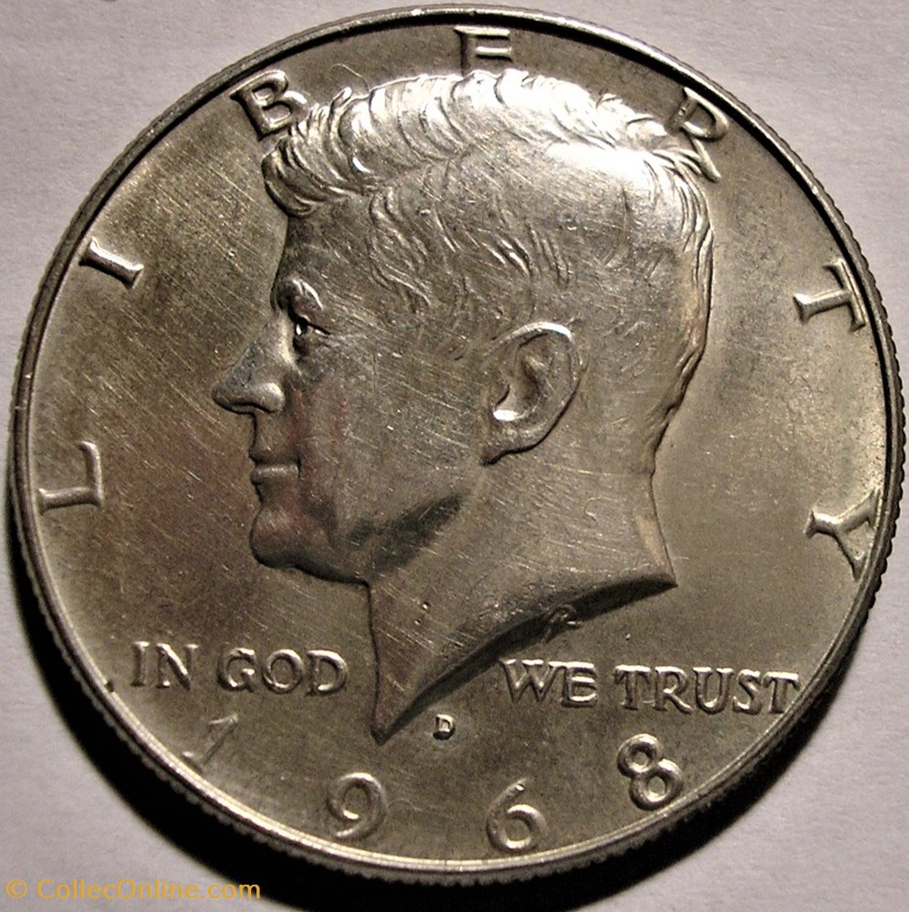1968 Denver Half Dollar (ex.2) 2 monnaie monde etat uni 1968 denver half dollar ex 2