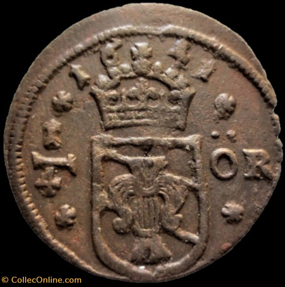 monnaies europe medievale royaume suede sweden christina 1 4 ore 1641