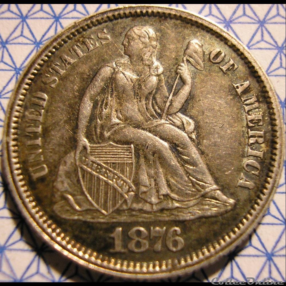 monnaies monde etats unis 1876 dime 10 cents