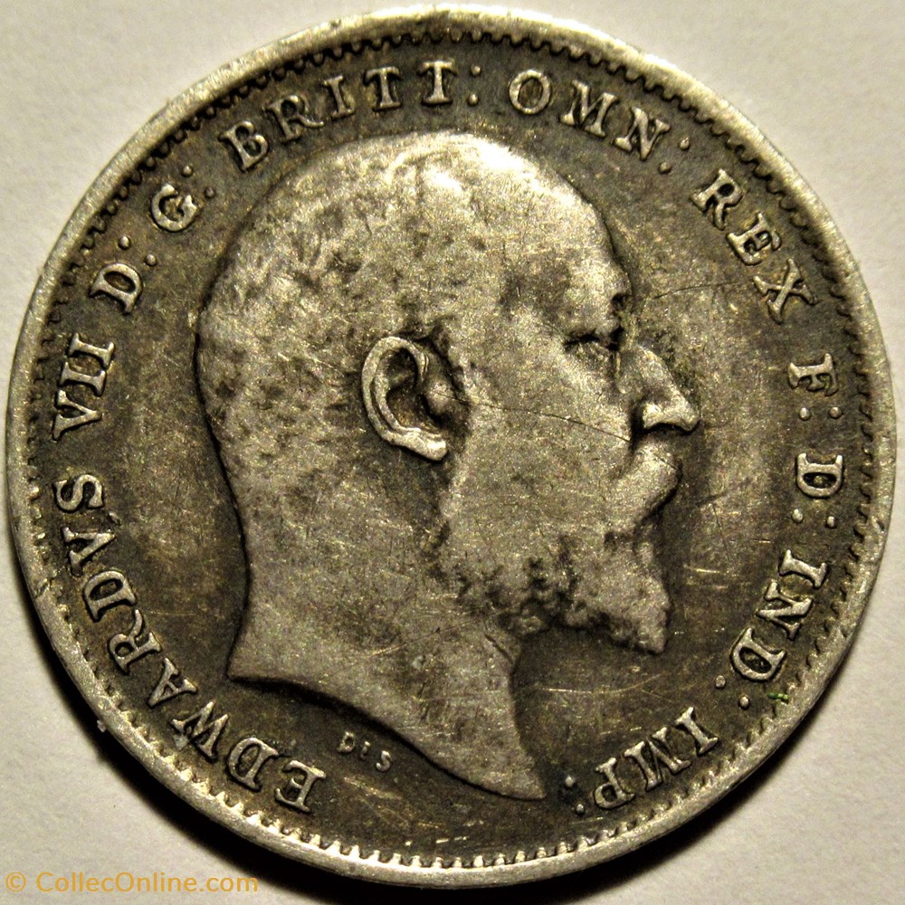 Edward VII - 3 Pence 1907 - United Kingdom 2 monnaies monde royaume edward vii 3 pence 1907 united kingdom