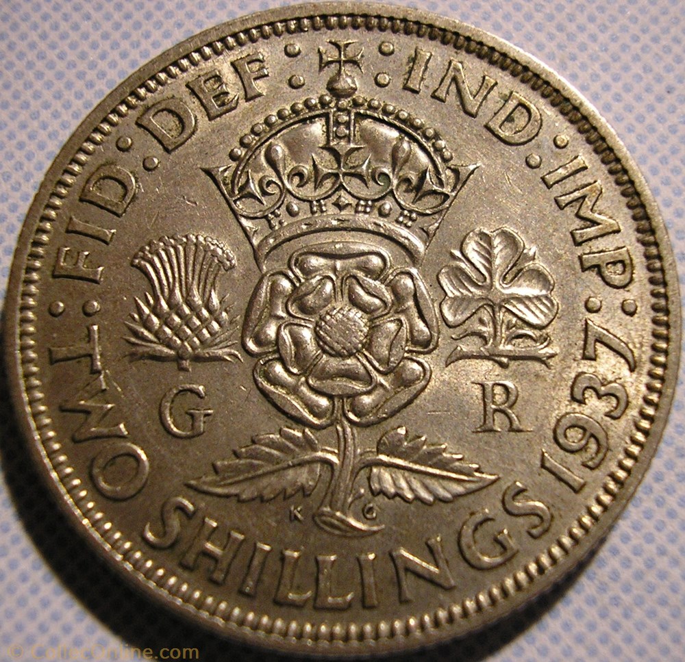 monnaie monde royaume uni george vi two shillings florin 1937 great britain