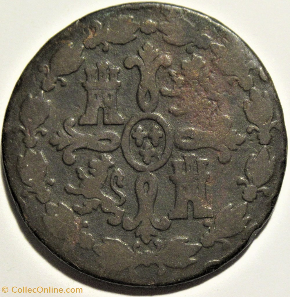 1773 - 8 Maravedis Segovia - Carlos III de España monnaies europe medievale royaume espagne 1773 8 maravedis segovia carlos iii de espana