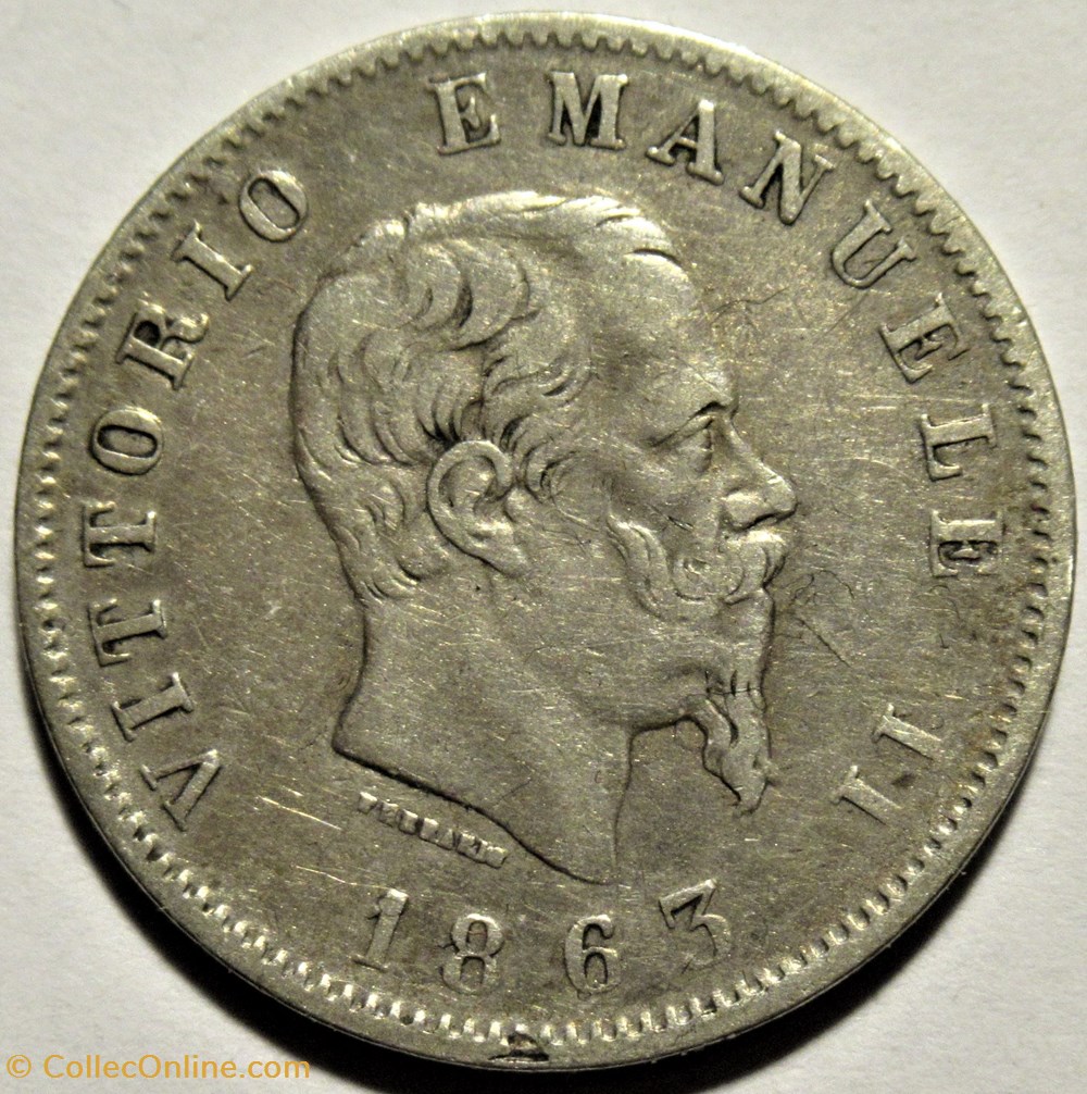 monnaies monde italie 1863 regno italia lira torino vittorio emanuele ii