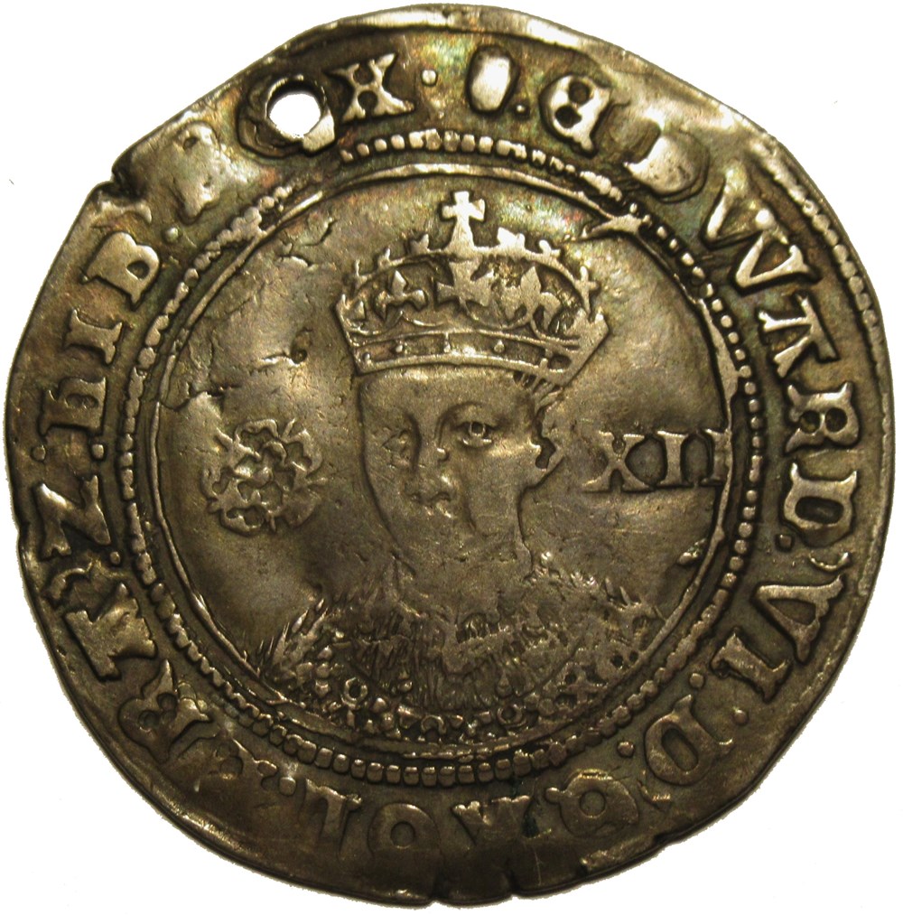 Edward VI Tudor - One Shilling 1551-53 - Kingdom of England (ex.2) monnaies europe medievale royaume angleterre edward vi tudor one shilling 1551 53 kingdom of england ex 2