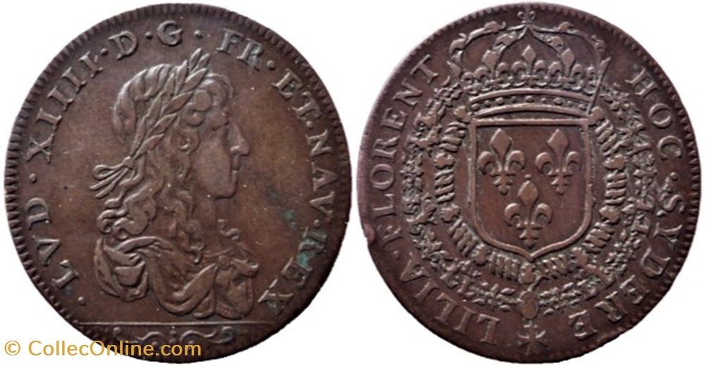 Louis XIV - c.1650, Jeton "HOC SYDERE LILIA FLORENT" (var) monnaies paranumismatique jetons poids louis xiv c 1650 jeton hoc sydere lilia florent var