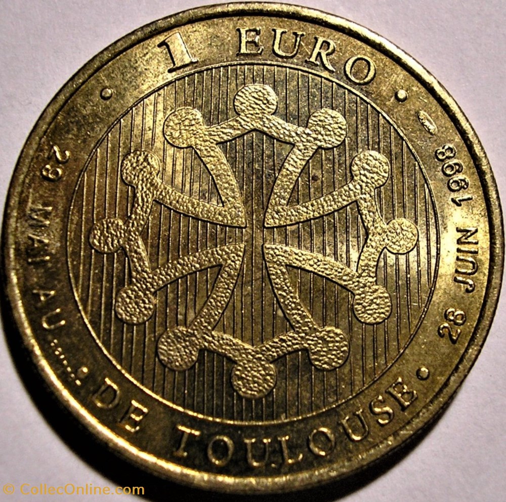 Capitole de Toulouse - Monnaie Temporaire 1 Euro 1998 3 monnaies paranumismatique jetons poids capitole de toulouse monnaie temporaire 1 euro 1998
