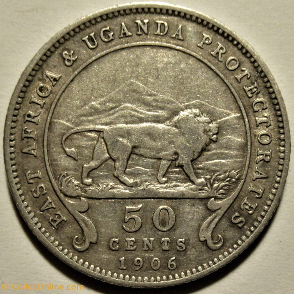 Edward VII - 50 Cents 1906 - British East Africa 3 monnaies monde kenya edward vii 50 cents 1906 british east africa