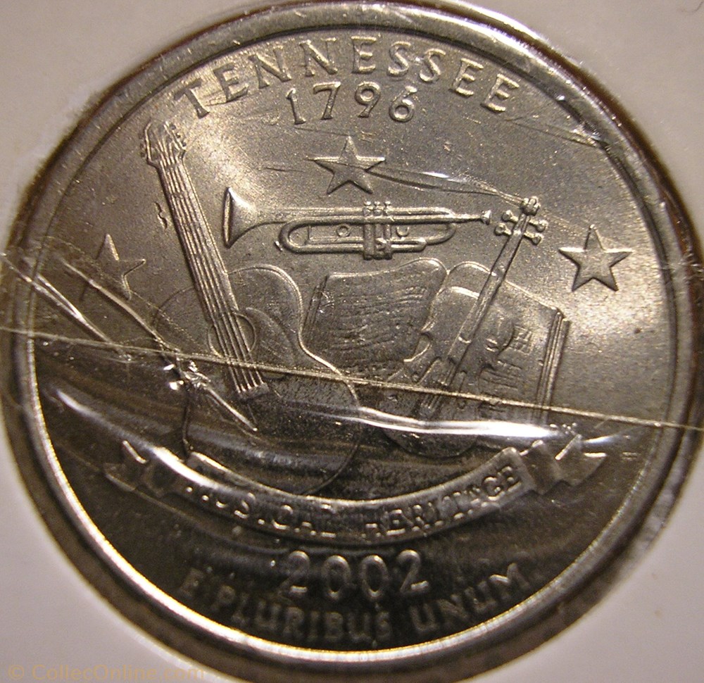 US Quarter Dollar 2002 P Tennessee Silver Mint Coin