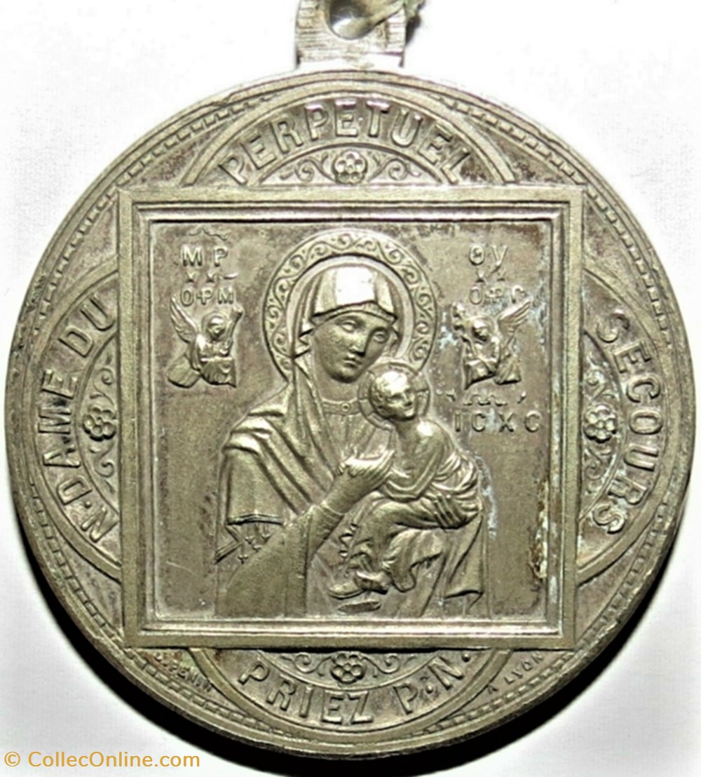 medailles religieuses notre dame du perpetuel secours medaillion par penin poncet ca 1893