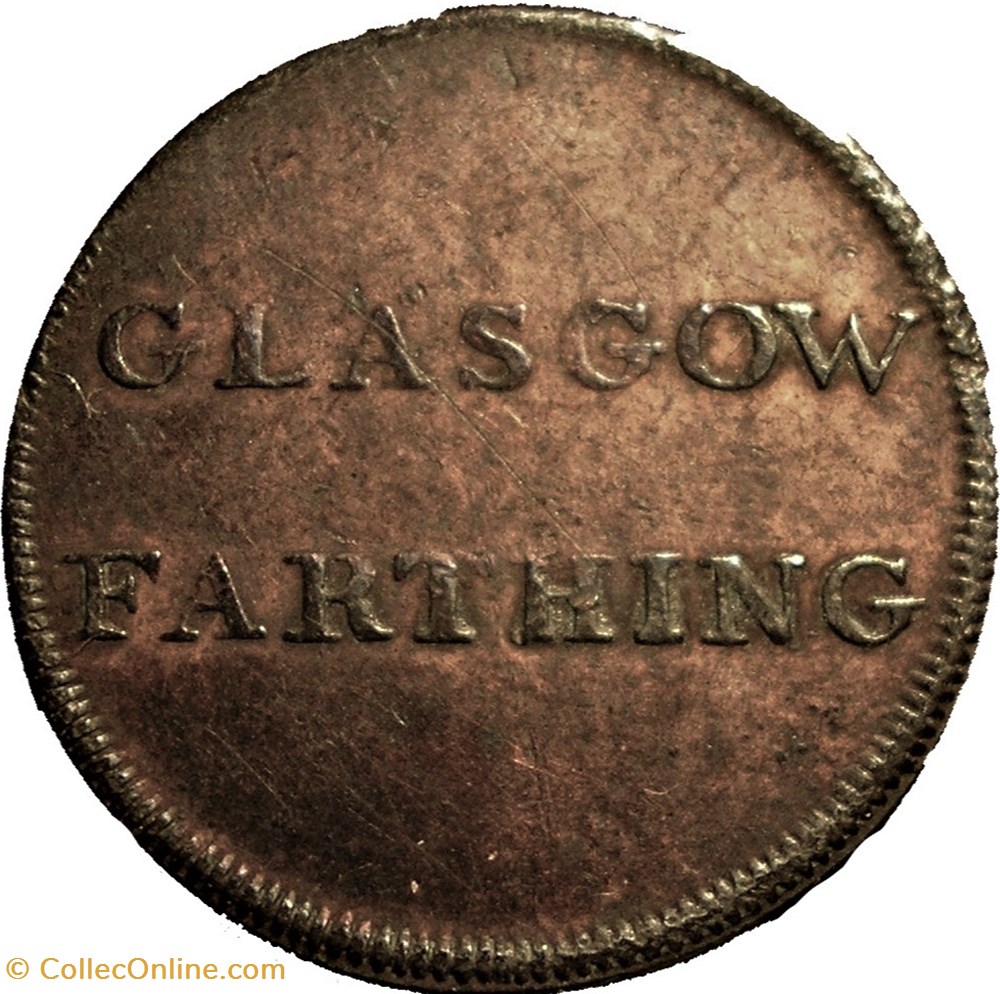 monnaie jeton mereaux 180s one farthing cubie patersons glasgow lanarkshire scotland