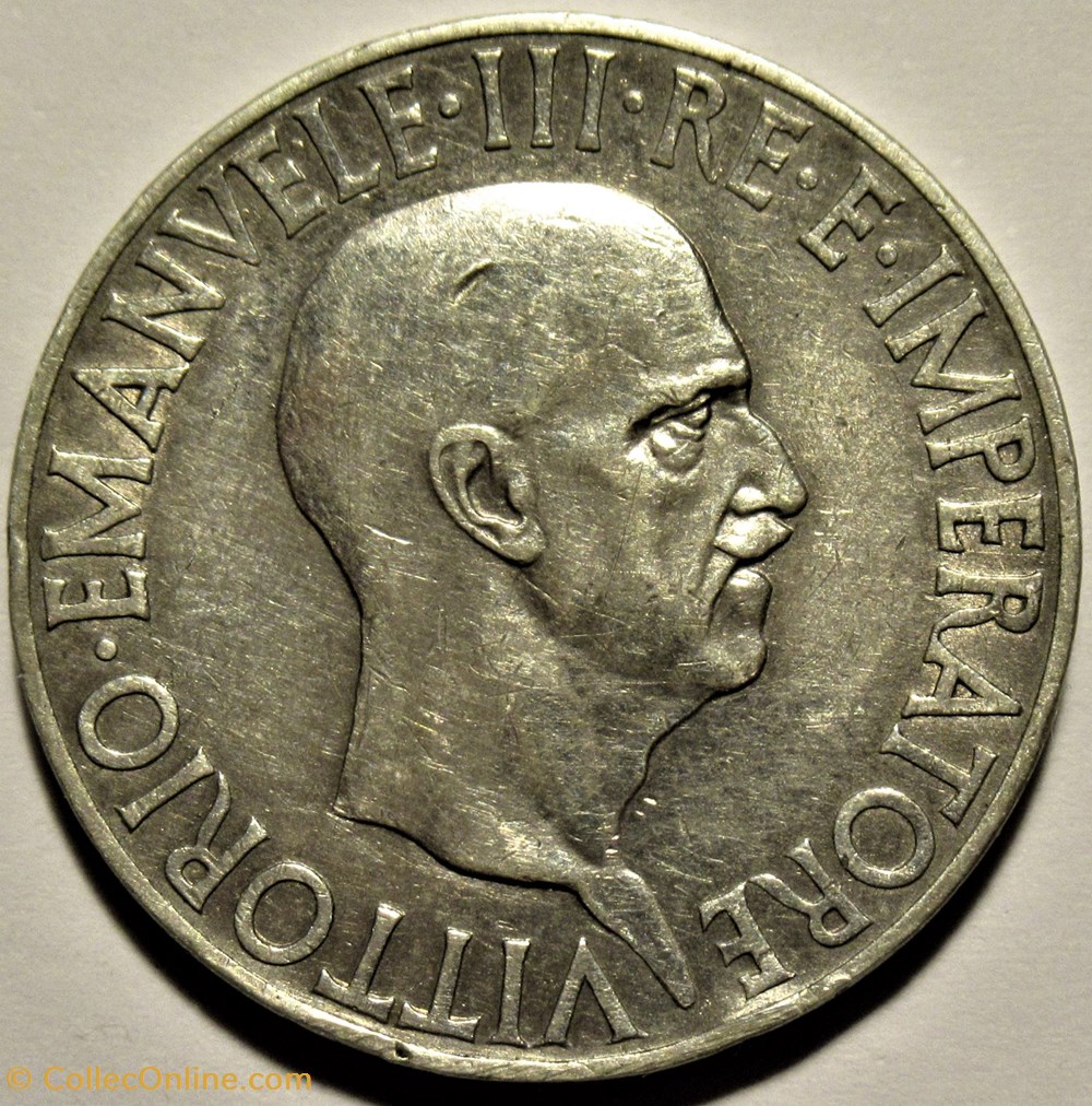 1936 Royaume d'Italie, 10 Lire, Roma - Vittorio Emanuele III 2 monnaies monde 1936 royaume italie 10 lire roma vittorio emanuele iii