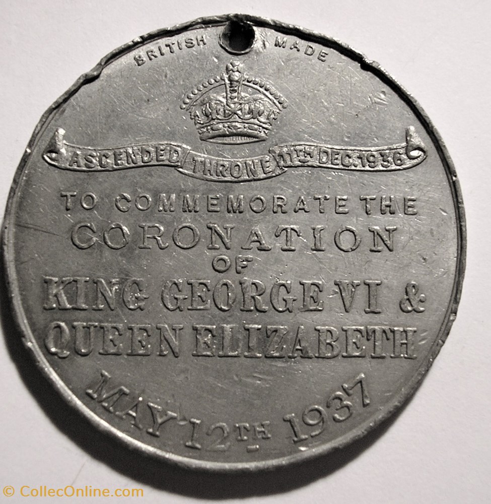 George VI & Elizabeth - 1937 Coronation Medallion 3 medaille royaume uni george vi elizabeth 1937 coronation medallion