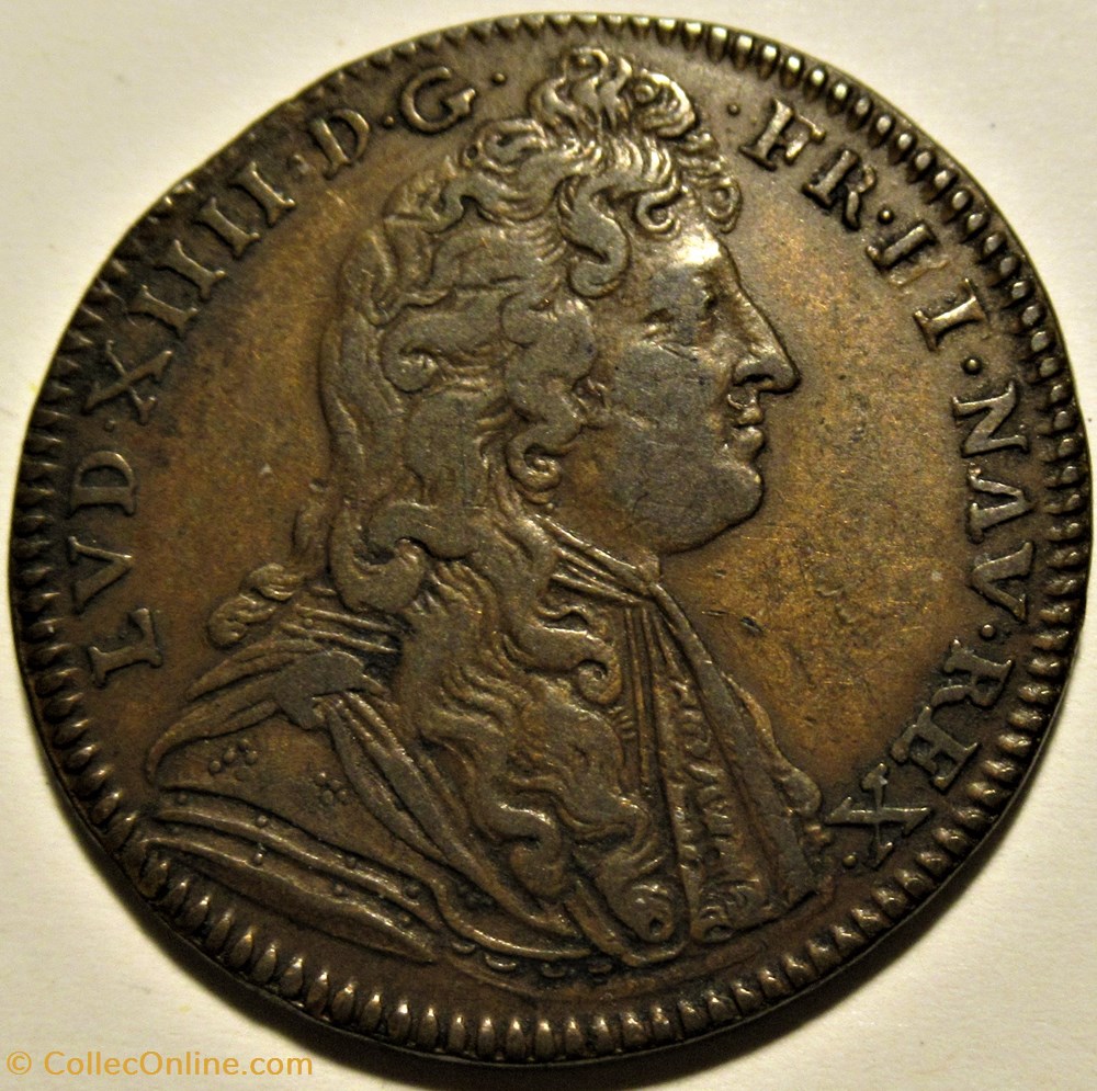 Louis XIV - 1681, Jeton du Trésor Royal, Aqueduc 2 monnaies paranumismatique jetons poids louis xiv 1681 jeton du tresor royal aqueduc