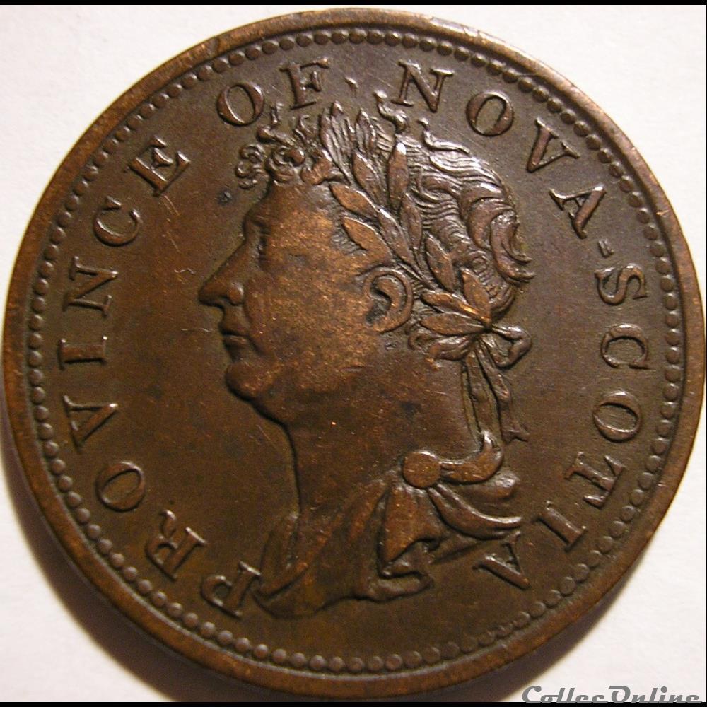 George IV - HalfPenny Token 1823 - Nova Scotia monnaie monde canadum george iv halfpenny token 1823 nova scotia