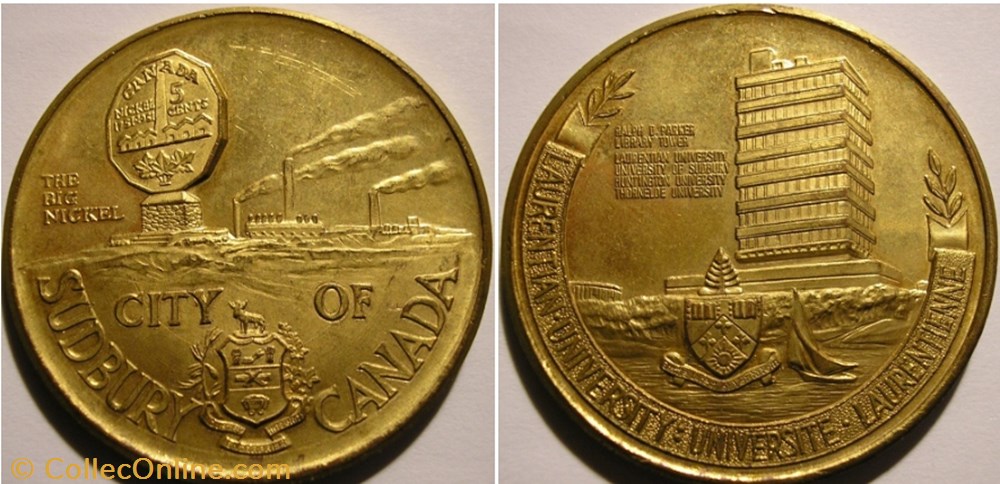 monnaie monde canadum sudbury token laurentian university c 1984