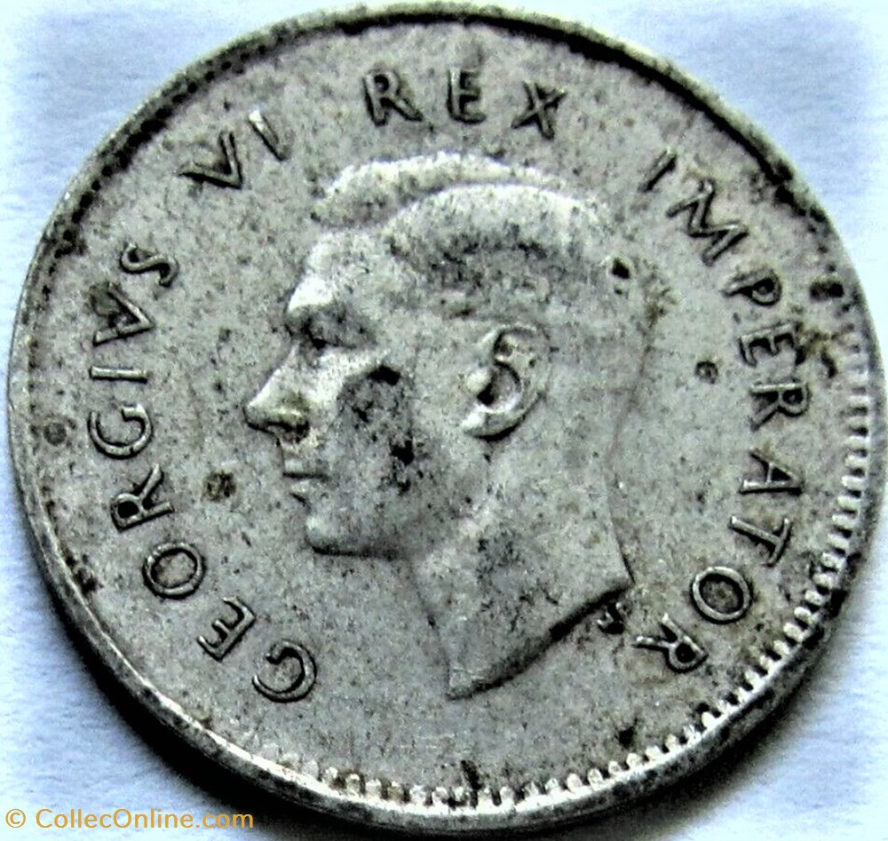 George VI - 3 Pence 1940 - South Africa 2 monnaies monde afrique du sud george vi 3 pence 1940 south africa