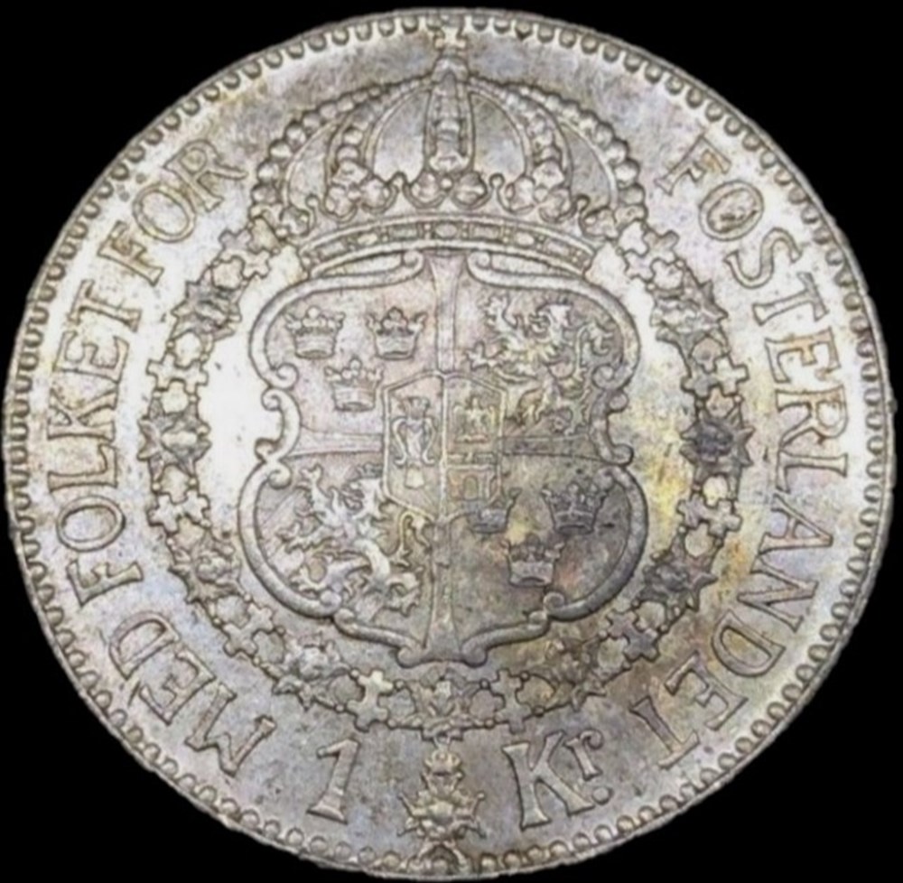 Gustaf V of Sweden - 1 Krona 1925 W monnaies monde suede gustaf v of sweden 1 krona 1925 w