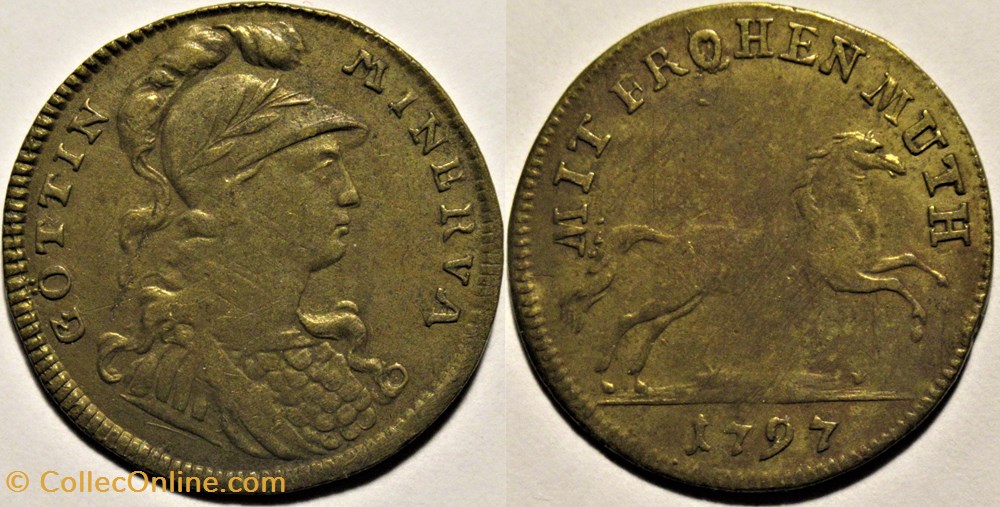 Minerva - 1797 Prussian Rechenpfennig monnaies paranumismatique jetons poids minerva 1797 prussian rechenpfennig